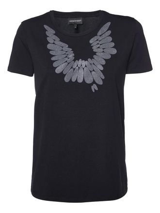 Emporio Armani wing-motif T-shirt - Black