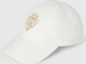 Gucci Cotton Baseball Hat With Embroidery, Size XXS, White