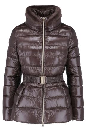 Herno Womens Claudia Nylon Ultralight Jacket In Dark Chocolate