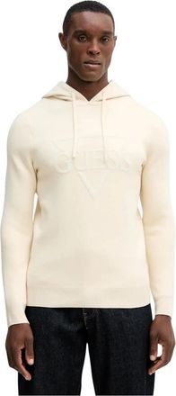 Guess Logo Hoodie Sweater - Heren - Hoodies - Beige - XS - Polyester - Hoodies & sweatvesten