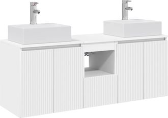 vidaXL Juego De Muebles De Ba&ntilde;o 3 Uds. Blanco 49,5 X 41 X 62,5 Cm Vidaxl