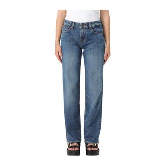 7 For All Mankind Jeans, Dames, Blauw, W29, Klassieke Blauwe Straight Leg Jeans