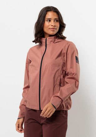 Jack Wolfskin Fahrradjacke JACK WOLFSKIN BIKE COMMUTE 2.5L JKT W, Damen, Gr. XS (34), braun (astro, dust), OBERSTOFF: 100% POLYESTER, Jacken Fahrradjacke