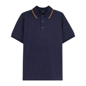 Gucci Tops, Heren, Blauw, S, Katoen, Katoenen Pique Polo