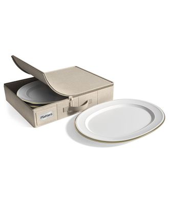 Sorbus China Storage Platter Plate Container Dinnerware Organizer