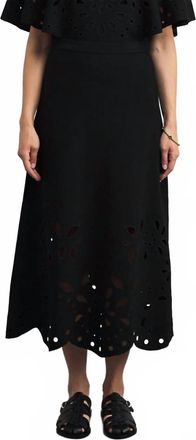 Ulla Johnson Grace Knit Midi Skirt In Noir