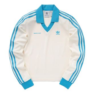 adidas (WMNS) adidas x Sporty & Rich Long Sleeve Cream White Blue IN5249