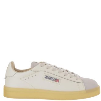 Autry Low-Top Leather Sneakers With Padded Heel And Panel Design