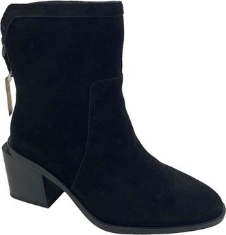 Vince Camuto Boots Kortimy Black Suede Pointed Toe Block Heel HAWK014