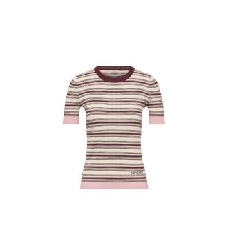 Moncler Moncler Striped Cotton T-shirt, Women, Multicolor, Size: Xs