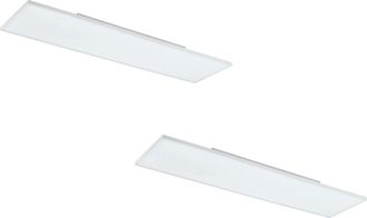 Loops 2 PACK Wall / Ceiling Light White 1200mm Slim Strip Panel 33W LED 4000K