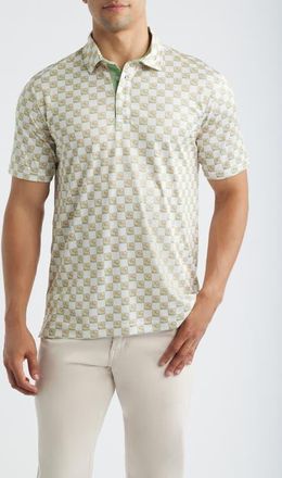 Swannies Lounge Performance Golf Polo in White/Gold at Nordstrom, Size Xx-Large