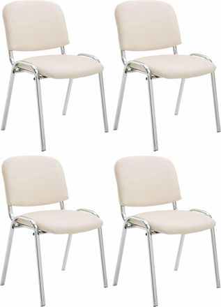 Clp Clp - Set De 4 Sillas Ken Cromadas En Polipiel Crema