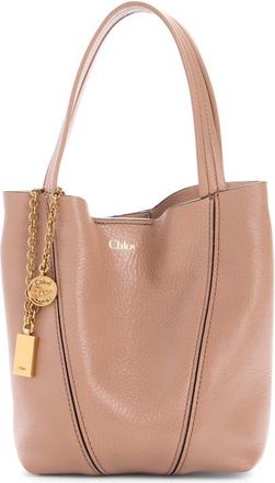 Chlo&eacute; Small Spin Leather Crossbody Tote in Woodrose at Nordstrom