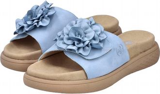 Remonte Karin Flower Topped Velcro Sandal In Blue