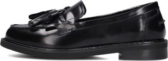 Stefano Lauran Zwarte Leren Loafers voor Vrouwen - Dames - Loafers - Zwart - 37 EU - Wol - Schoenen