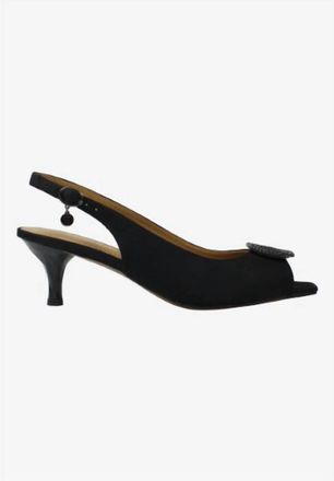 J. Rene&eacute; Womens Madeleina Sling Back Sandals In Black Satin