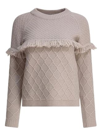 Rakkì cable-knit fringe sweater - Neutrals