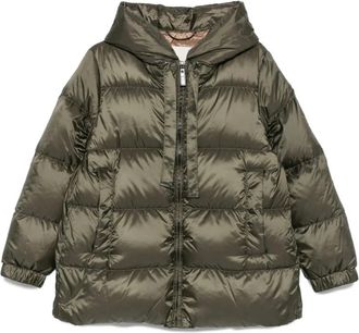 Max Mara Gewatteerd Olijfgroen Hoodie Jack - Dames - Gewatteerde jassen - Groen - XS - Jassen