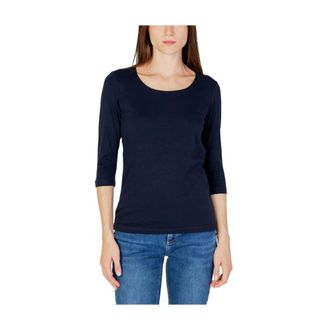 Street One Top met 3/4 mouwen en ronde hals - Dames - Tops - Blauw - Maat: S