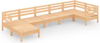 vidaXL Juego De Muebles De Jard&iacute;n 7 Piezas Madera Maciza De Pino Vidaxl