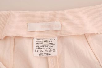 Ermanno Scervino Beige Cotton Stretch Straight Trousers Womens Pants (Pre-Owned)