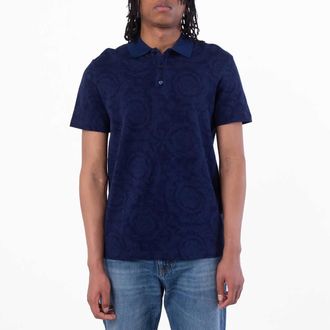 Versace Barocco Cotton Pique Polo Shirt