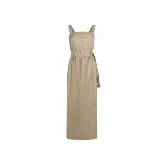 Liu Jo Lange Poplin Jurk - Dames - Maxi kleedjes - Beige - L - Katoen - Kleedjes