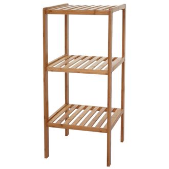 Hhg Nunca Usado] Estanter&iacute;a De Ba&ntilde;o Hhg 550, Estanter&iacute;a Para Armario De Ba&ntilde;o, Bamb&uacute;, 80x34x33cm