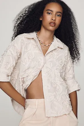 Maeve Mabel Boxy Oxford Shirt Top