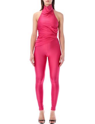 Andamane Tatiana Black Lycra Halterneck Jumpsuit