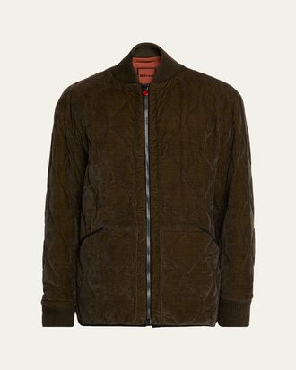 Kiton Mens Quilted Bomber Jacket