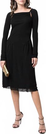 Ferragamo Cut-Out Detailed Midi Dress In Black