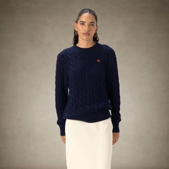 Members Only Womens Crew Neck Cable Sweater