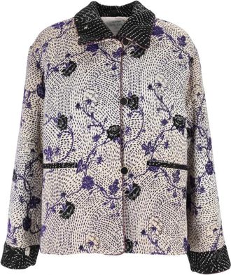 Forte_Forte Gewatteerde Jacquard Jas Cherry Blossom - Dames - Zomerjassen - Veelkleurig - M - Jassen