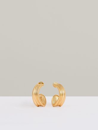 Reiss Gold Tone Fluid Hoop Earrings
