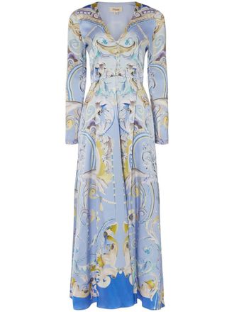 Temperley London Cappotto con stampa Carline - Blu