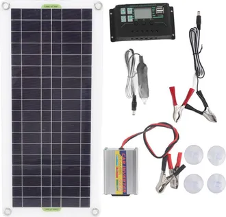 OEM Panel De Carga Solar De 12 V A 220 V Y 30 W, Inversor Solar De 220 W, Kit De Cargador De Bater&iacute;a De 10 A Para Camping Y Senderismo