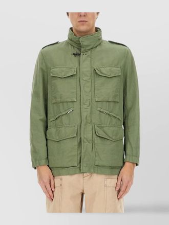 Fay high collar jacket pockets