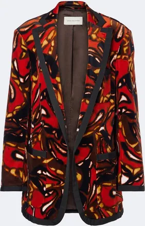 Dries Van Noten Printed cotton-blend blazer