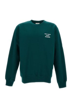 Dr&ocirc;le de Monsieur Slogan Detail Crew Neck Sweatshirt with Relaxed Fit