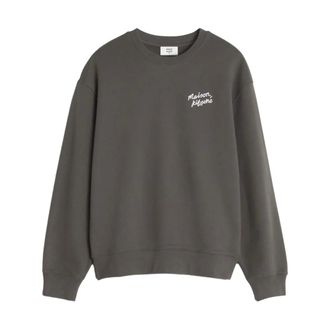 Maison Kitsun&eacute; Handwriting Comfort Sweatshirt - Heren - Sweatshirts & Hoodies - Grijs - Maat: M Katoen