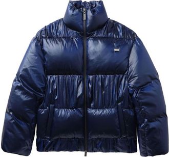 Ader Error high-neck puffer jacket - women - Duck Down/Polyester/Duck Feathers/Nylon - L - Blue