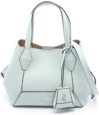 Jimmy Choo London Blue Leather Handbag Tote Bag (Pre-Owned)