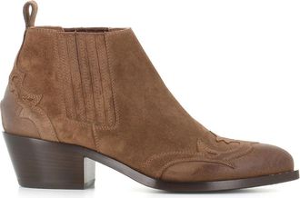 Sartore Suede Texan Boot - Dames - Cowboylaarzen - Bruin - 36 EU - Leer - Schoenen