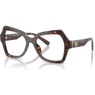 Dolce & Gabbana 54mm Butterfly optical glasses in Tortoise at Nordstrom