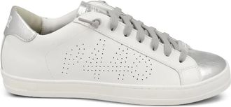 P448 John leren sneakers met geperforeerde details - Wit