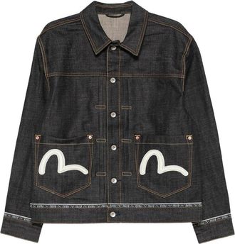 Evisu ht Logo Selvedge Denim Jacket With Seagull Emb