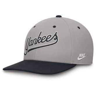 Nike New York Yankees Cooperstown Pro Nike Mens Dri-FIT MLB Adjustable Hat in Grey | NB13196RN27-7C5