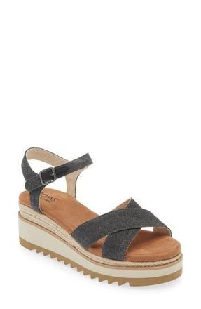 Toms Gia Platform Wedge Sandal in Black at Nordstrom Rack, Size 7.5